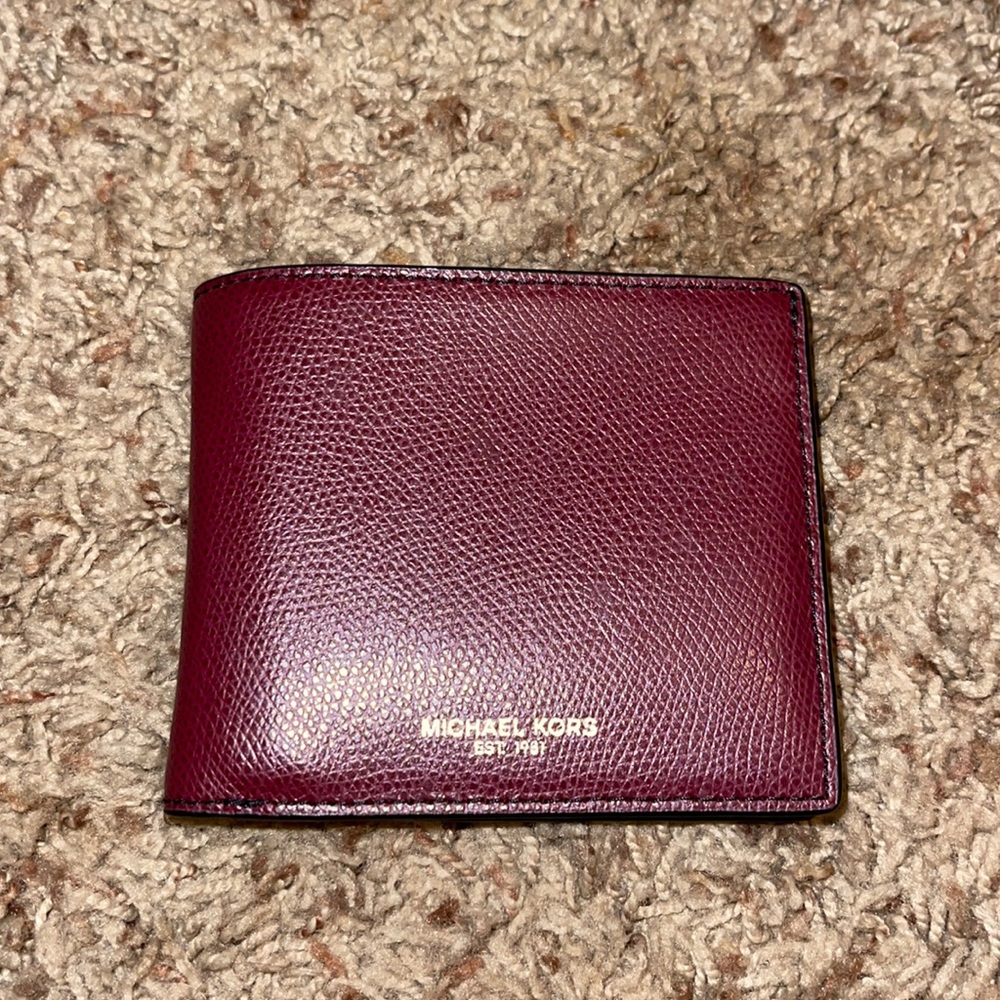 Unisex Burgundy MK Wallet— Like Brand New